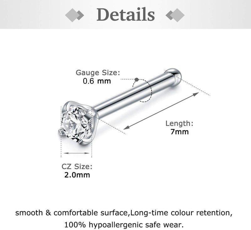 Incaton 20G Stainless Steel Nose Rings for Women Nose Rings Hoops L Shaped Nose Studs Screw Nose Piercing Jewelry for Women Men Silver Rose Gold Black Rainbow - Image 2
